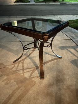 Iron & Glass Side Table 