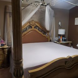 Canopy Bed Frame And Nighstands