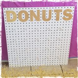 Donut board for birthday party decorations