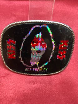 Very Rare Vintage 1978 KISS Ace Frehley Solo Album Belt Buckle – Red/Black Mexico CPI Pacifica