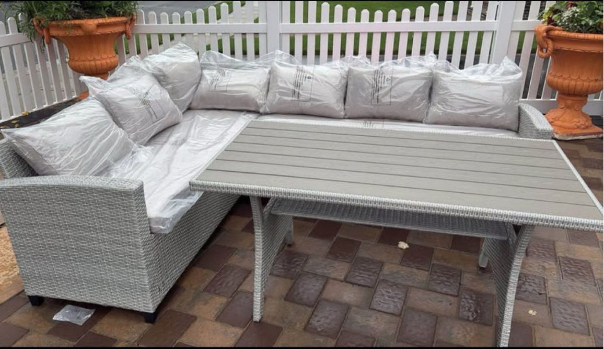 Resin Wicker Wrapped Around Aluminum Frame