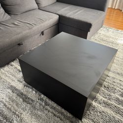 Black Solid Wood Coffee Cube 