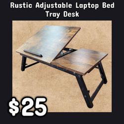 NEW Rustic Adjustable Laptop Bed Tray Desk: Njft