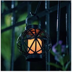 Solar Lantern Outdoor Hanging Lantern-Waterproof Flickering Flameless LED Candle Solar Powered Lights for Garden Table Outdoor Decor