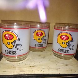 3 Piece Frosted Vintage 49er Glasses