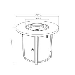 30 Propane Gas Fire Pit Table, 50000 BTU Round Steel Fire Pit for Outside Patio Deck Garden Courtyard-Black