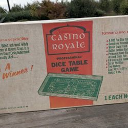 Vintage Casino Royale Professional Dice Table Game - Walnut Finish Green Felt

