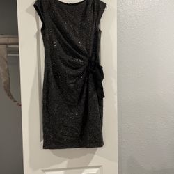 Charcoal Grey Sequined Faux Wrap Dress from The Limited 