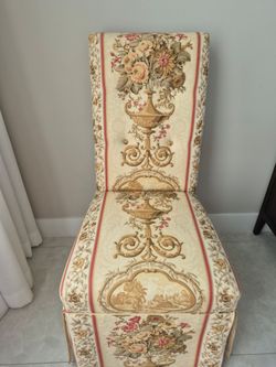 2 Upholstered Accent Chair Floral Tapestry Fabric
