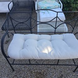 $150  HEAVY IRON BENCH WITH CUSHION