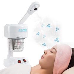 JJ CARE Ozone Facial Steamer Tabletop - Facial Steamer with Rotating Spray Head at 360 Degrees and Auto Shut Off Feature - Portable Facial Steamer for