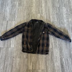 CARHARRT HUBBARD SHERPA LINED FLANNEL SHIRT JACKET