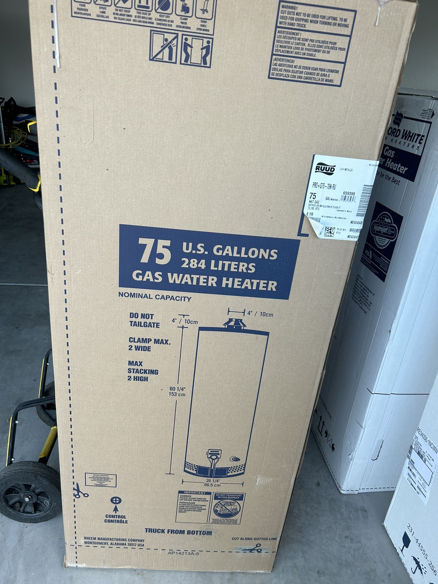 75 Gallon Gas Water Heater New In Box