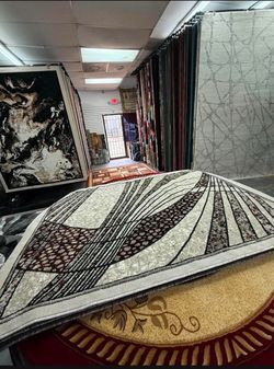 Oval Area Rug Gray Black Abstract Design