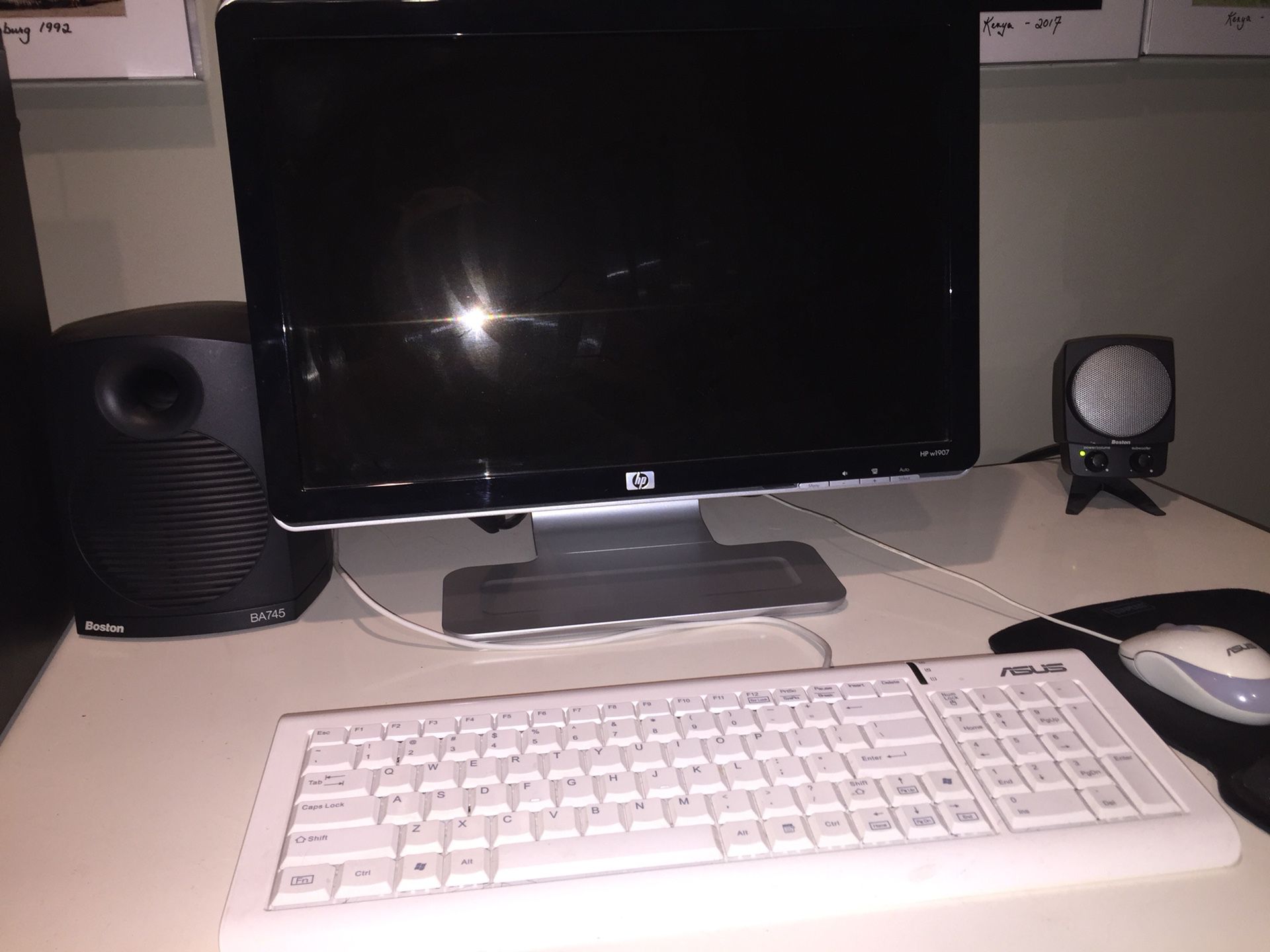 Personal Computer with printer, keyboard, mouse, and external speakers