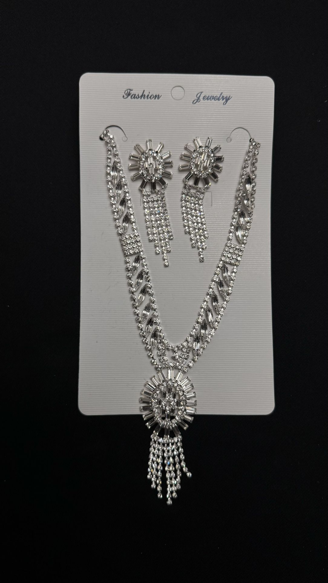 Silver Custom Jewelry Set for Wedding And Quinceañeras