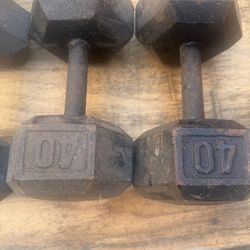 40 Pound Dumbbells Pair