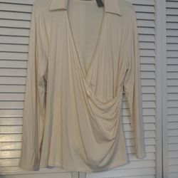NWOT Liz Claiborne Size XL Ivory Blouse