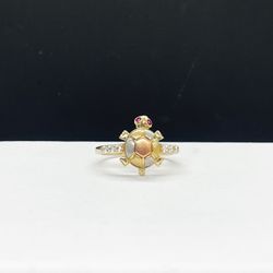 14k solid Gold turtle  ring