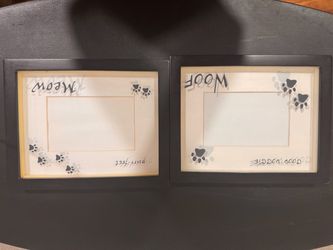 "Woof" & "Meow" Photo Frame Set