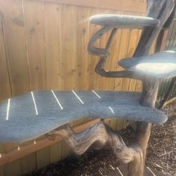 Beautiful handmade natural wood cat tree