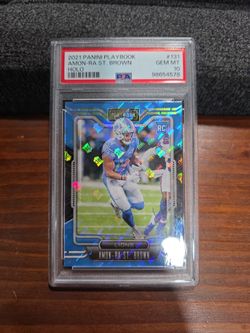 2021 Panini Playbook Amon-Ra St. Brown Holo RC PSA 10