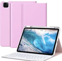Pink iPad Air 11 Inch Case with Keyboard 7th/6th Gen(M4/M3-2026/2025/2024), iPad Air 5th/4th Gen Case 2022/2020 10.9'' with Pencil Holder, Multi-Angle