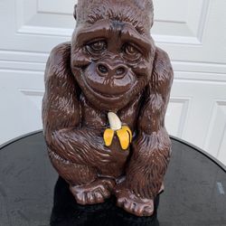 Monkey Holding Banana Statue