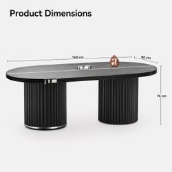 Oval Fluted Coffee Table