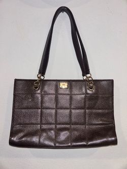 Chanel Caviar Leather Brown Quilt Open Top Shopper Shoulder Tote Bag Vtg (contact info removed)