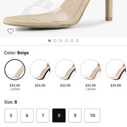 New In Box Allegra K Women's Open Toe Clear Ankle Strap Stiletto Heel Sandals