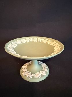 Wedgwood Jasperware Green Footed Compote