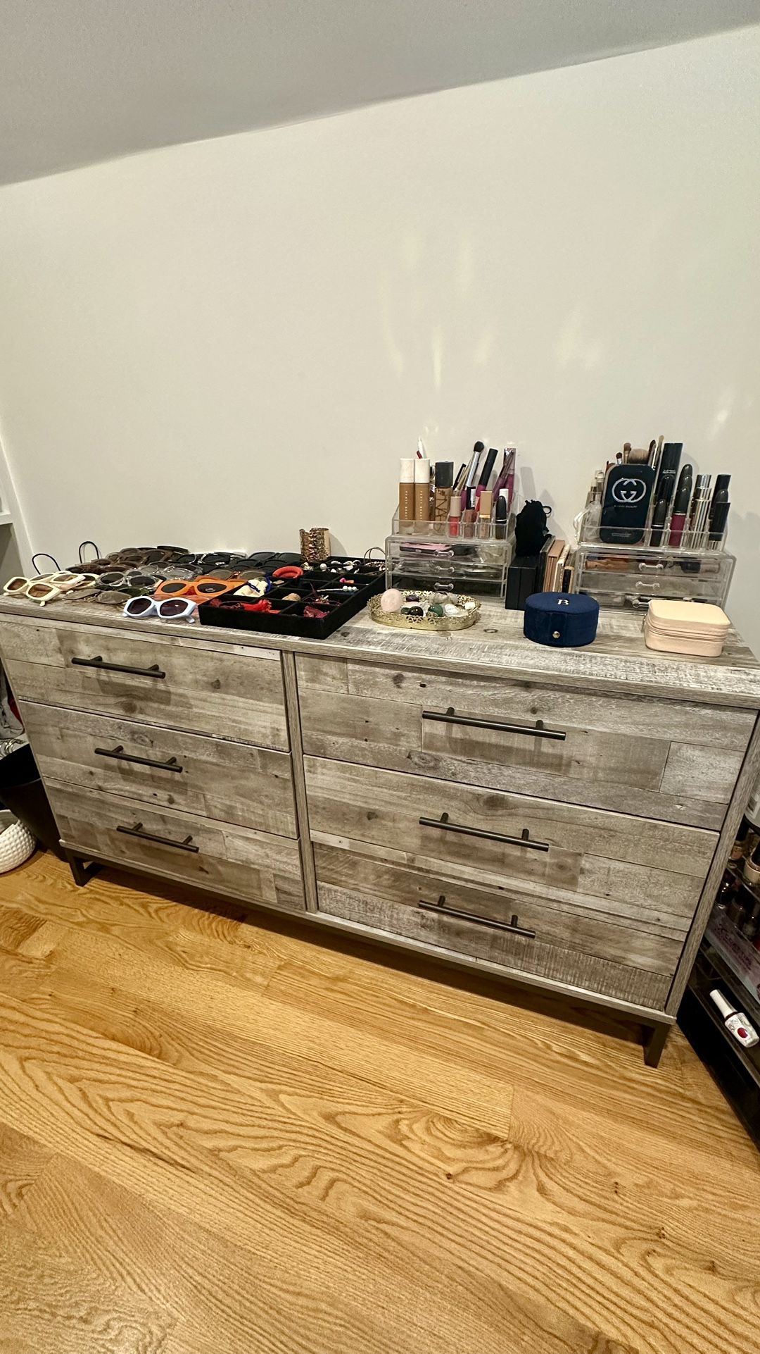 Two Rustic Nightstands and Matching Dresser