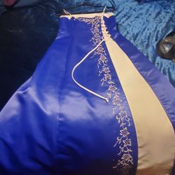 Dress Royal Blue White, Prom Homecoming Cocktail