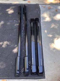 Black Roof Rack Side Rails and Crossbars Set