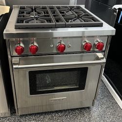 Stainless Steel Wolf All Gas Range Stove 30” Wide 