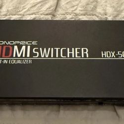 Monoprice HDMI Switcher built in equalizer HDX-501 No Cable
