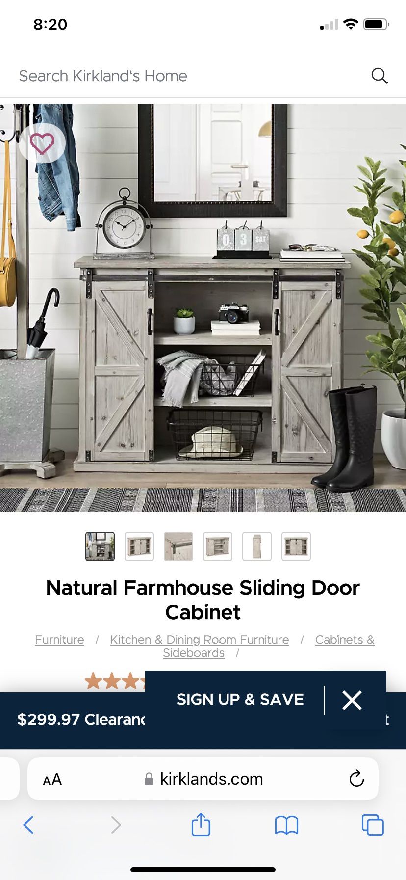 Kirkland’s Farmhouse Cabinet