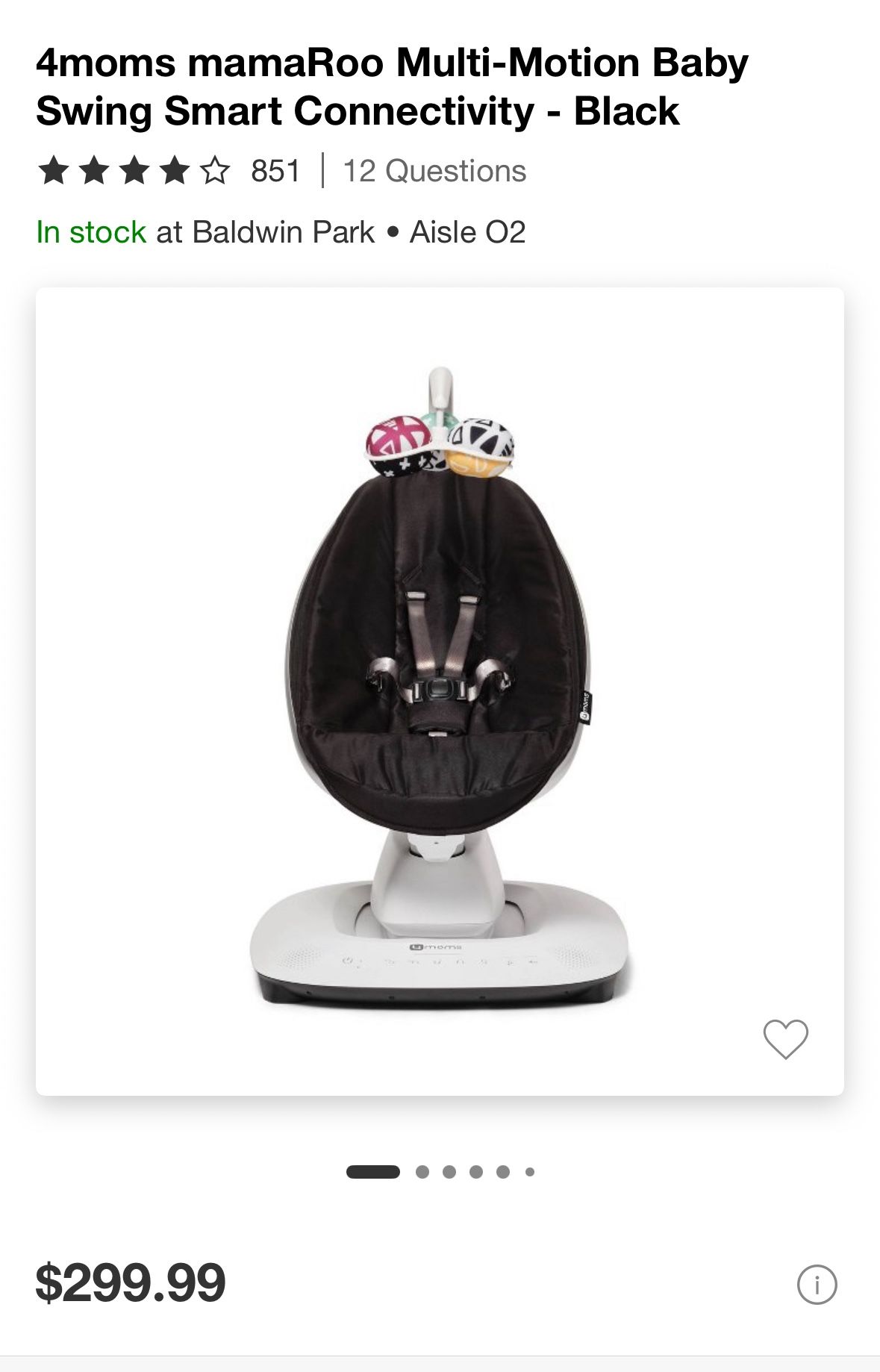 4moms mamaRoo Multi-Motion Baby Swing Smart Connectivity