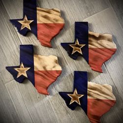 Carved Wood Color Stained Texas 