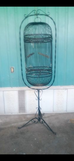 vintage wrought iron bird cage