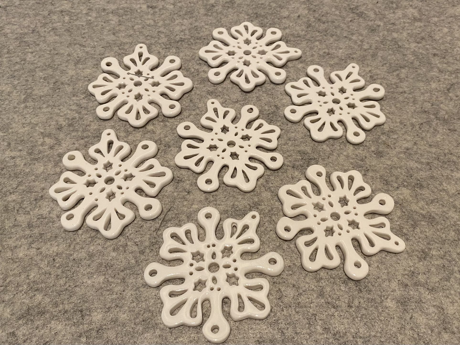 NEW Ceramic Snowflake Ornaments