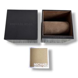 Genuine Michael Kors Dark Brown Empty Watch Box Only With Pillow and Manual 