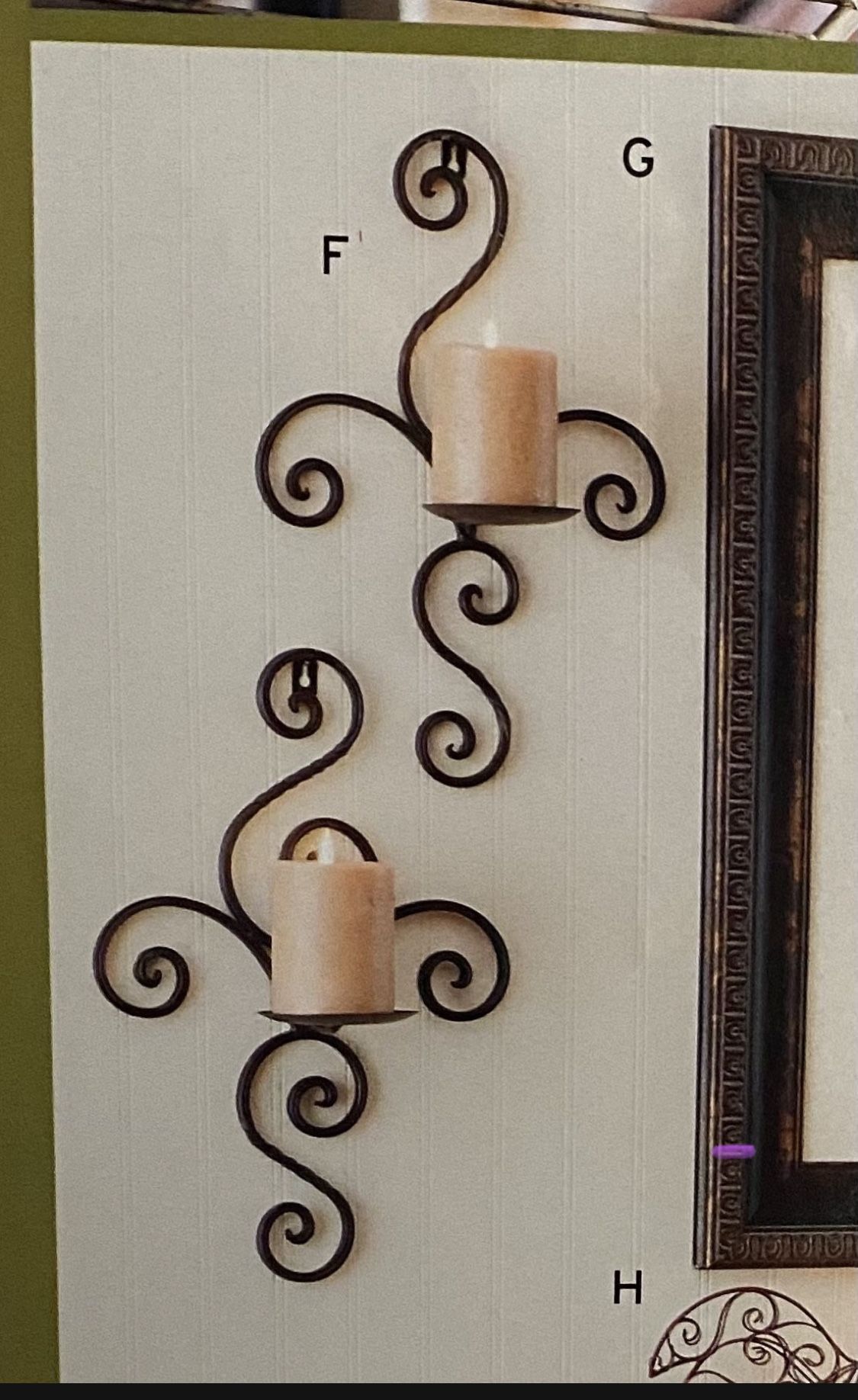 Home Interiors retro wrought iron carrington wall sconces