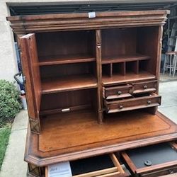 Desk, Chair, Hutch Combo.   Hardwood