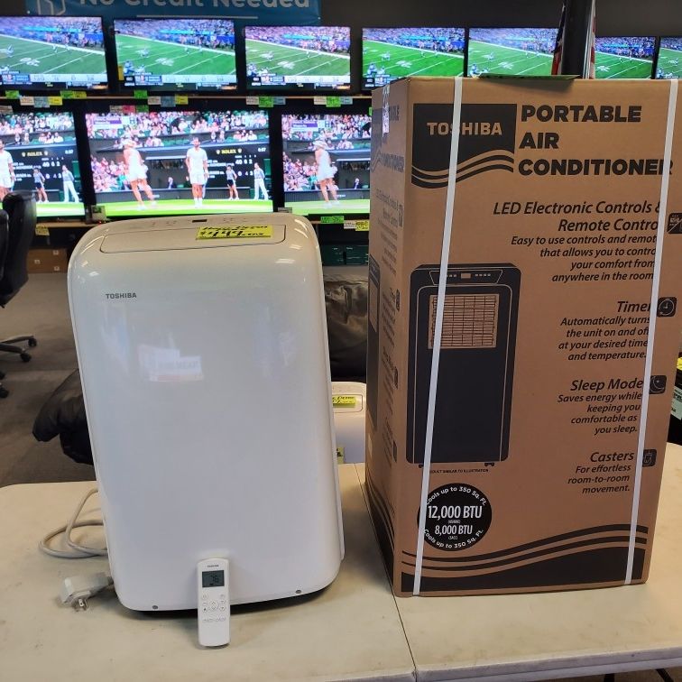 TOSHIBA PORTABLE AC WITH 12K BTU 350 SQ FT IN STOCK COMPLETE ALL ACCESSORIES IN BOX WITH WARR- TAX ALREADY INCLUDED IN THE PRICE OTD - PAYMENT PLANS