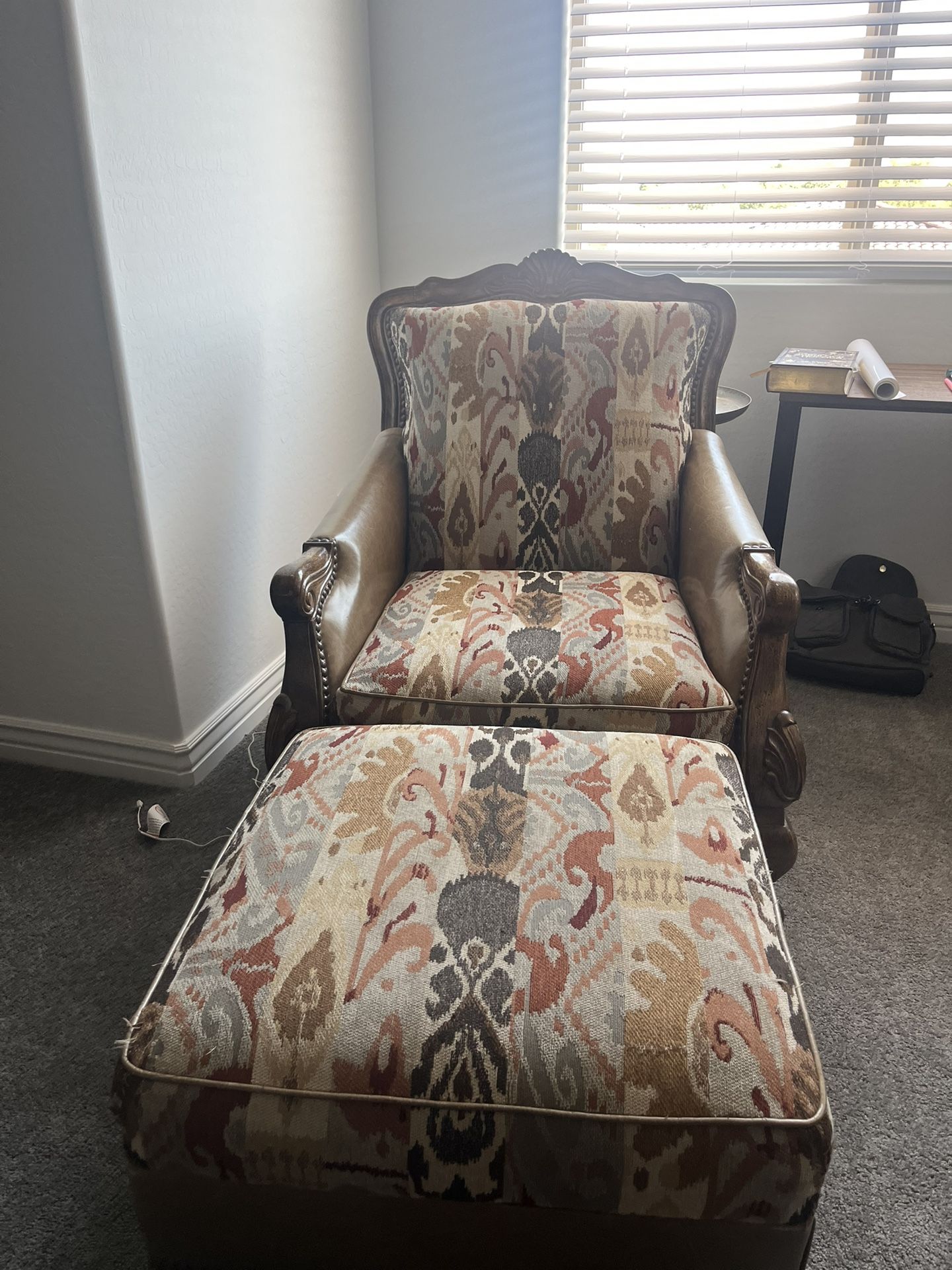 Household Furniture Chair/Ottoman Leather Loveseat And Two Large Armoires