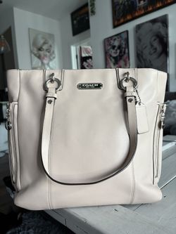 Cream Leather Coach Bag 