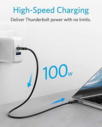 USB-C to USB-C 2.0 Cable(10 ft), Power Delivery PD Charging for Apple MacBook, Huawei Matebook, iPad Pro 2018, Chromebook, Pixel, Switch, and More Ty