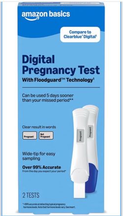 Digital Pregnancy Test, Over 99% Accurate, Wide Tip for Easy Sampling, 2 Pack